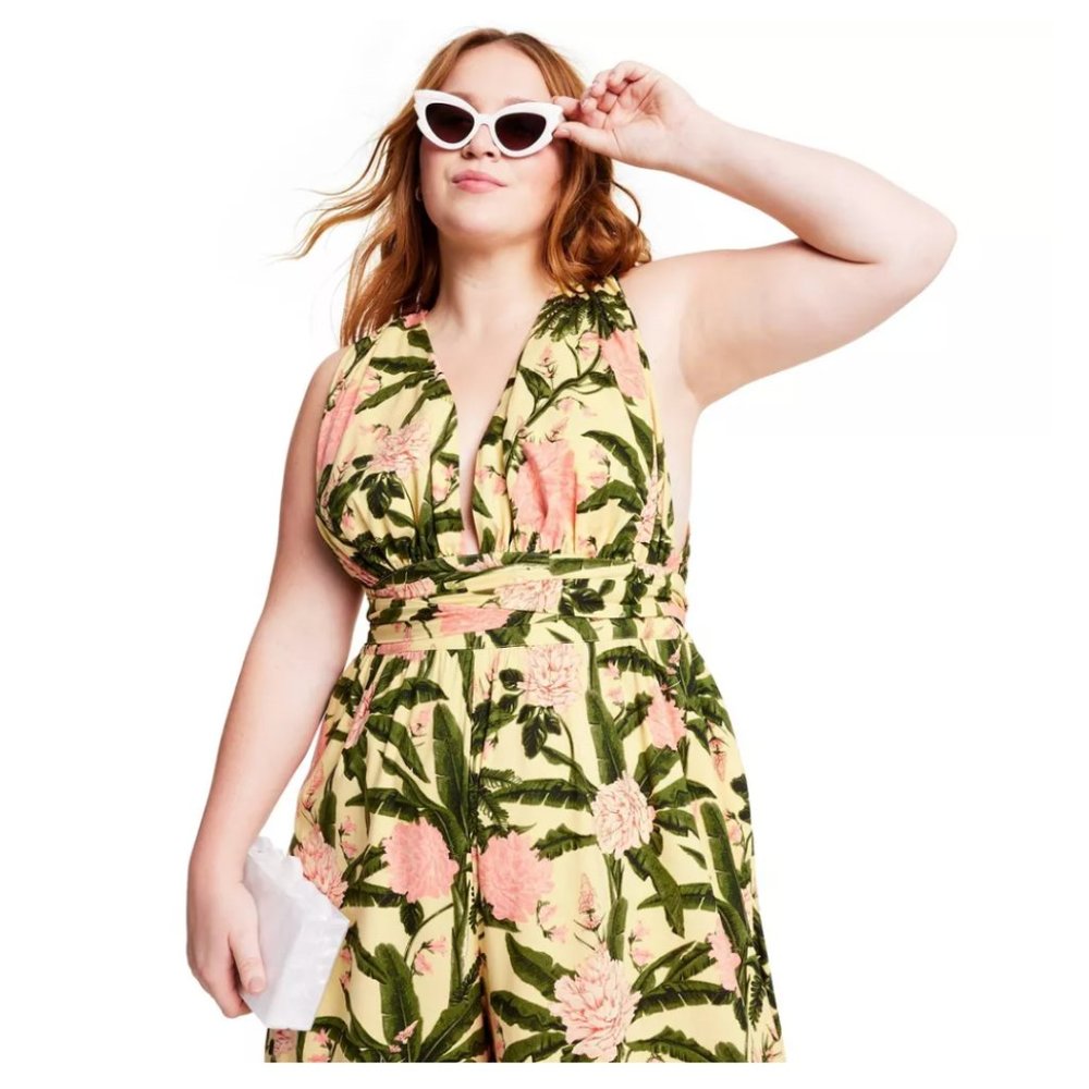 NWT XL Agua Bendita x Target Peony Botanical Print Jumpsuit